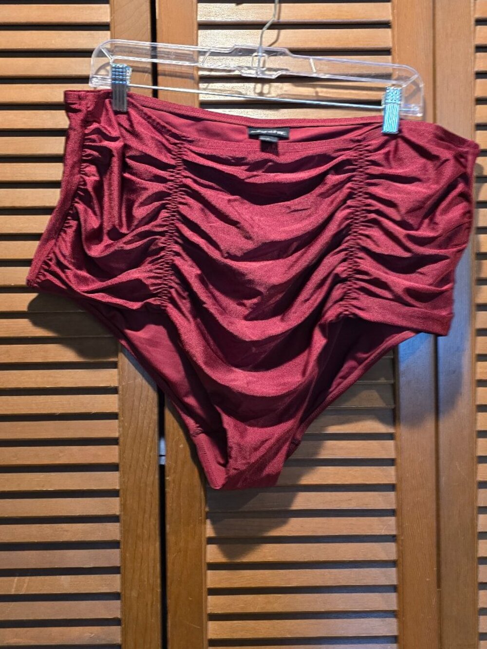 City Chic Ruched High Waist Swim Bottoms - Plus Size